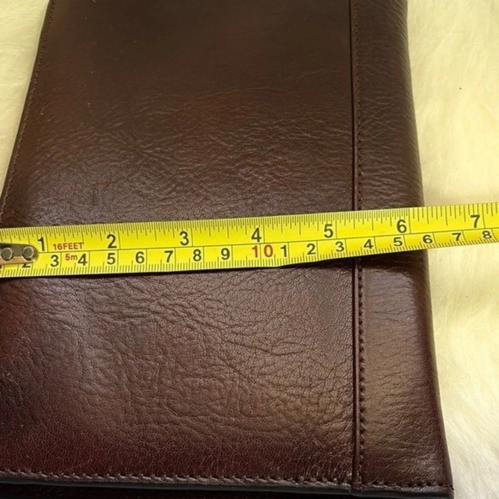 Attache Leather Jr. Legal Pad Portfolio Brown Notepad Holder Organizer